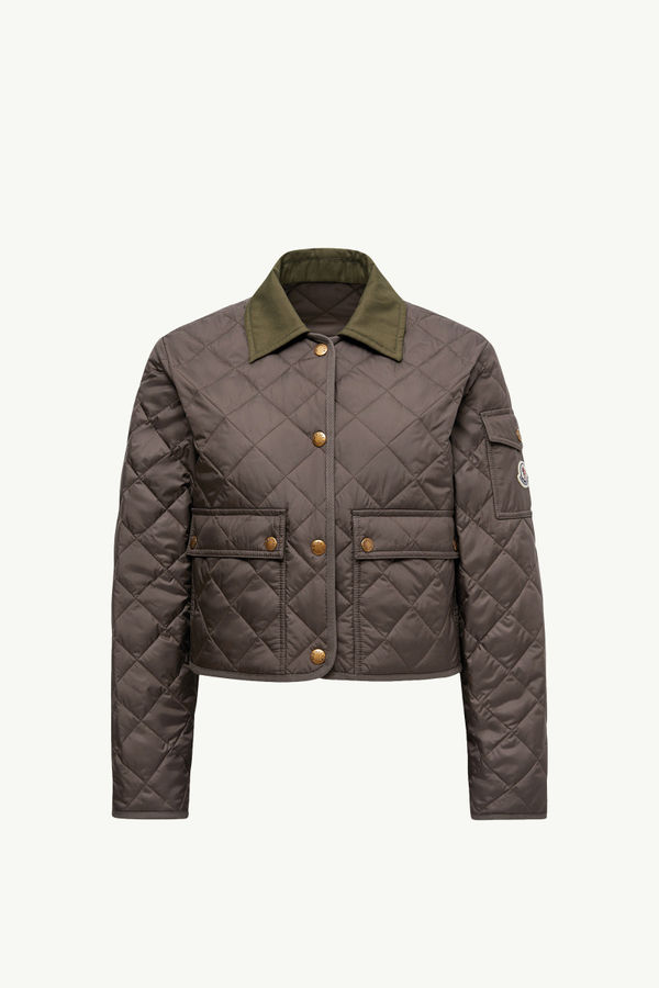 Chitre Diamond-Quilted Padded Shirt Jacket Women Olive Green Moncler 2