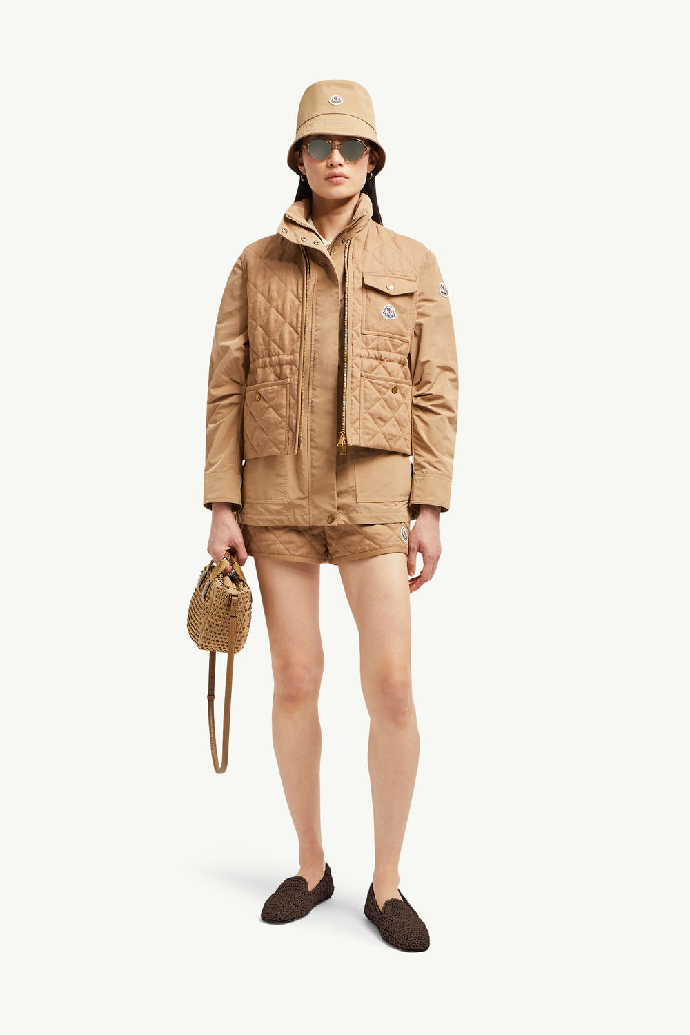 Vigny Diamond-Quilted Padded Linen Gilet Women Camel Beige Moncler 0