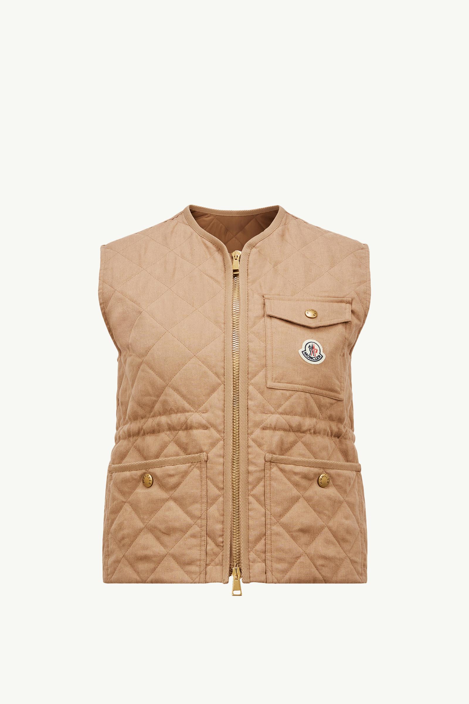 Chaleco de lino acolchado con motivo de rombos Vigny_findInBoutique_image