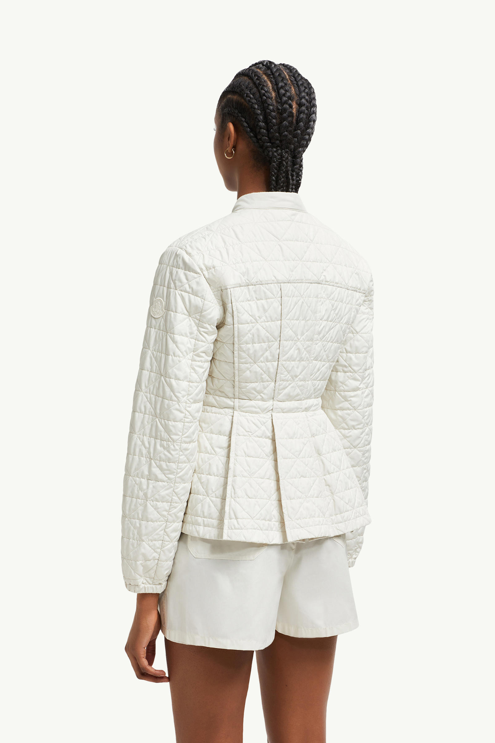 Craon Square-Quilted Short Padded Jacket White Moncler 4