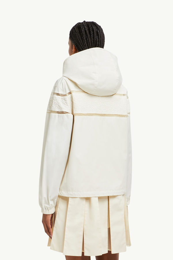Clisson Embroidered Hooded Jacket Women White Moncler 3
