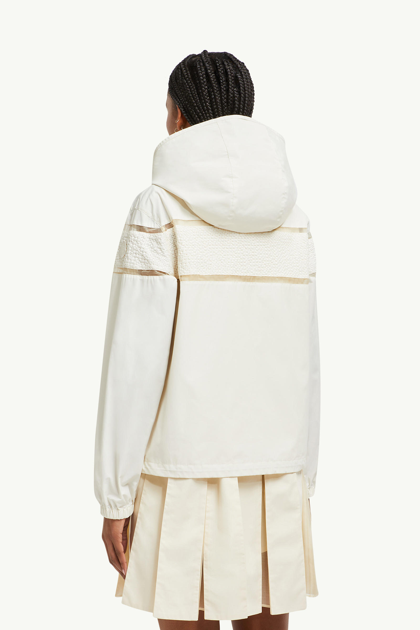 Clisson Embroidered Hooded Jacket Women White Moncler 3