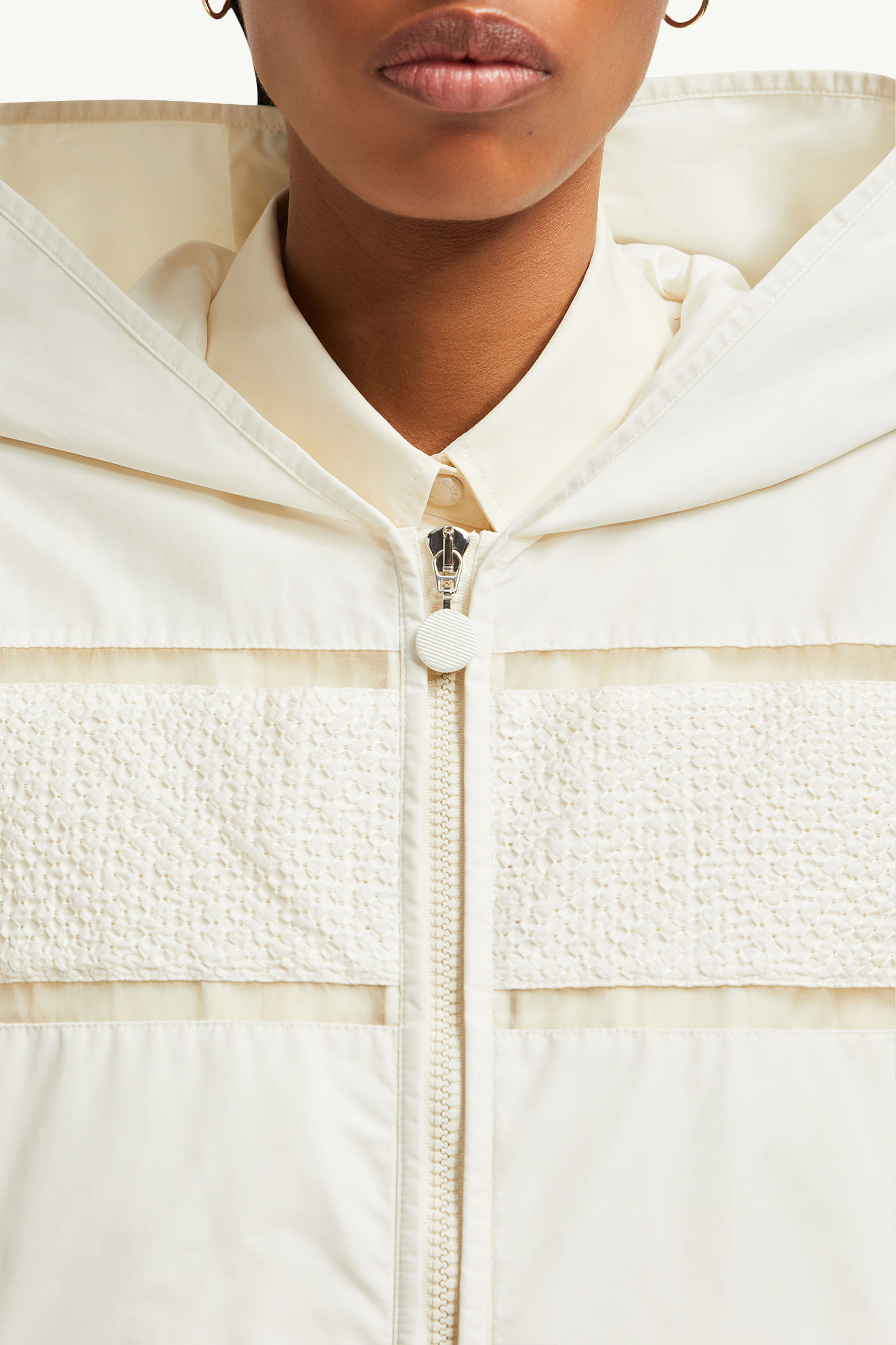 Clisson Embroidered Hooded Jacket Women White Moncler 5