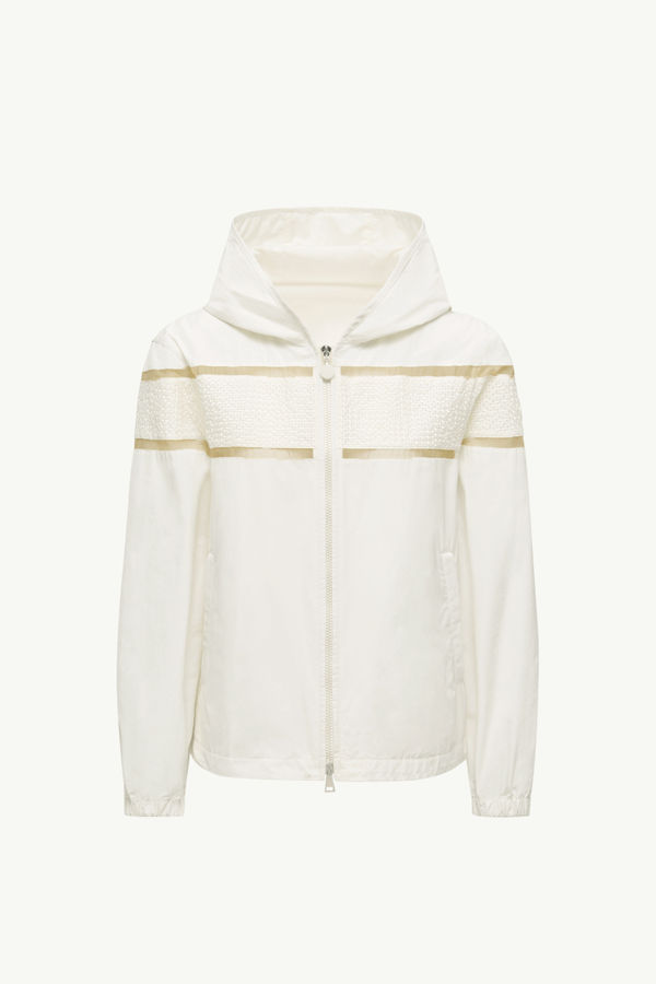 Clisson Embroidered Hooded Jacket Women White Moncler 2