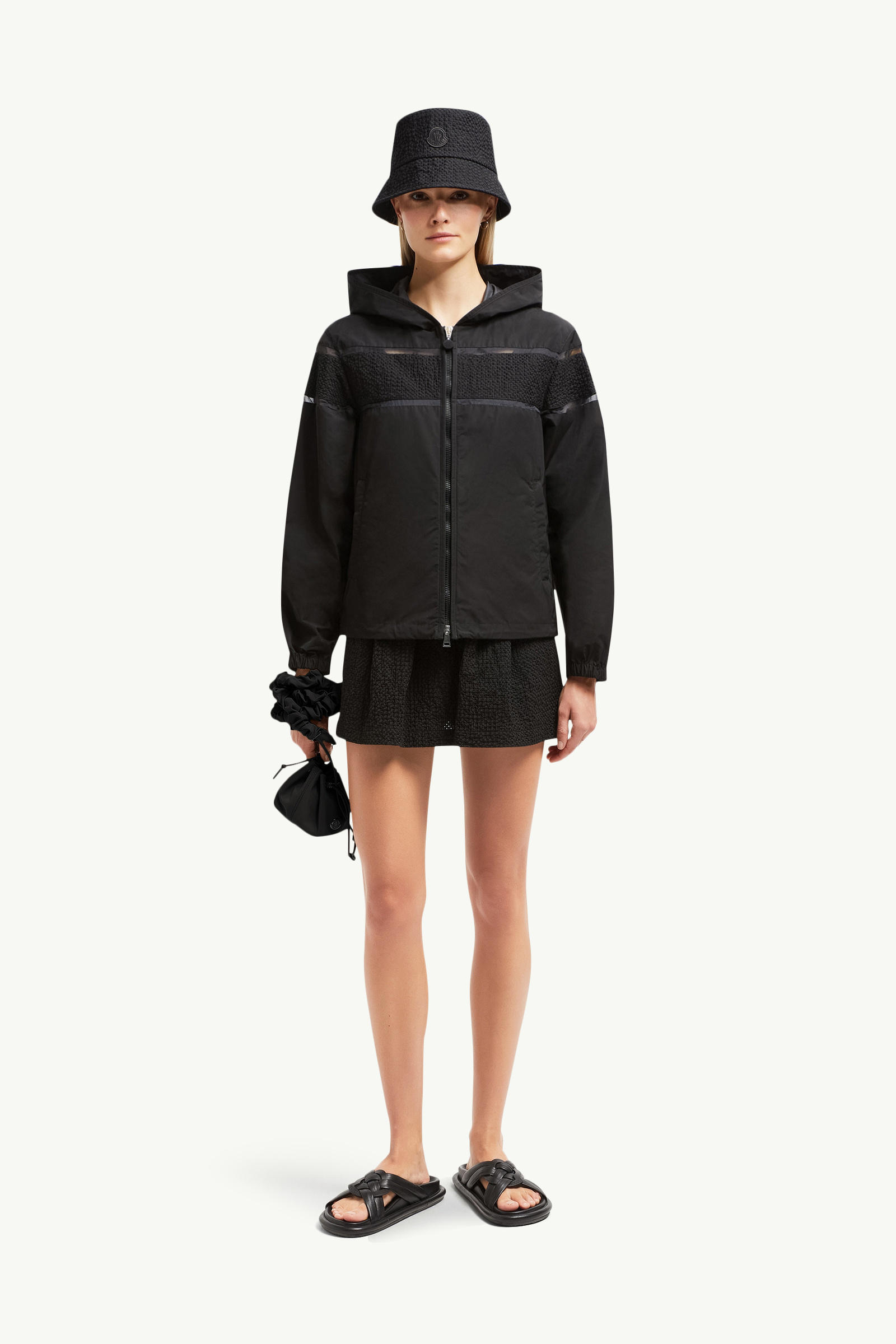 Chaqueta con capucha bordada Clisson Mujer Negro Moncler 0