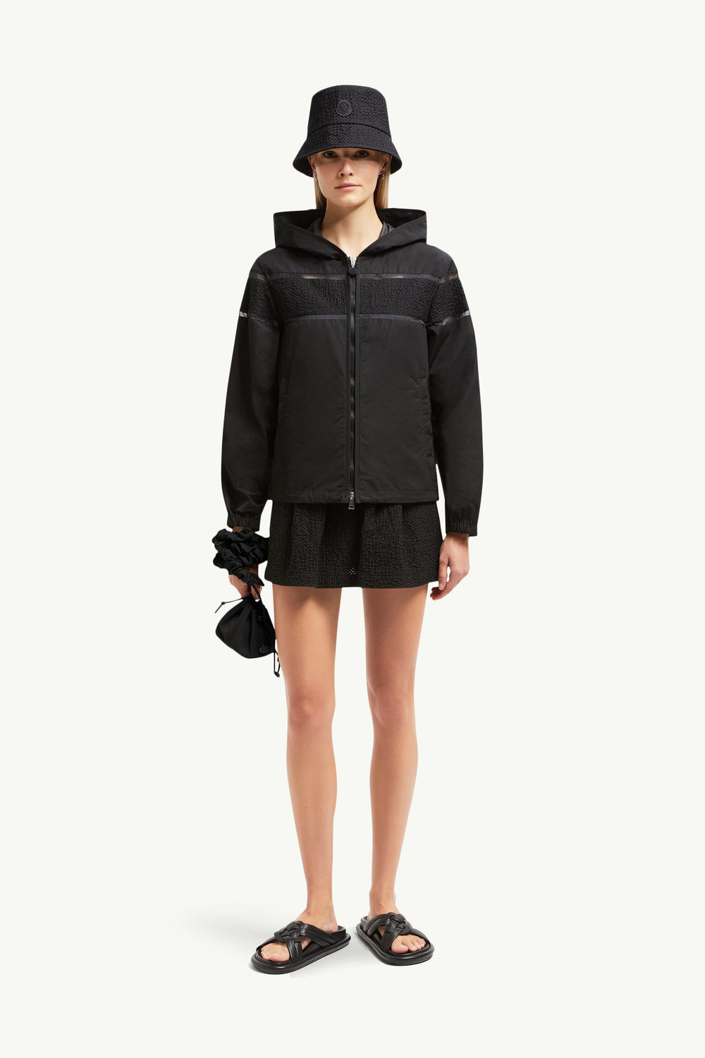 Clisson bestickte Kapuzenjacke Damen Schwarz Moncler 0