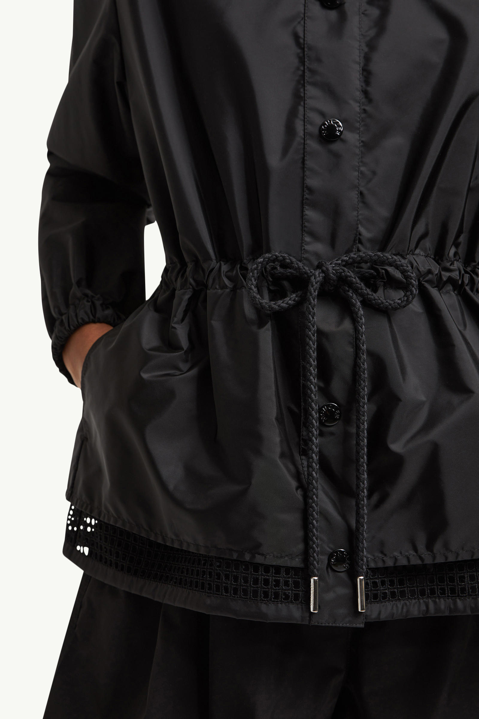 Rochebonne Hooded Taffeta Jacket Women Black Moncler 6