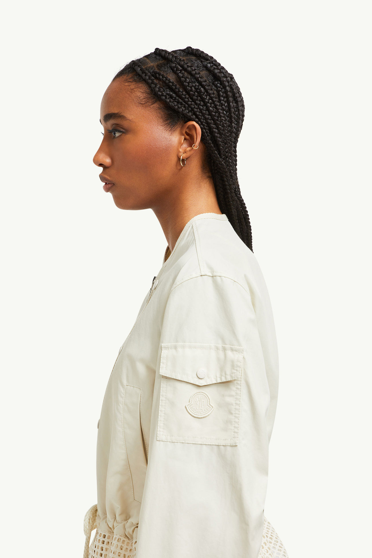 Rochecotte Jacke mit Lochstickerei-Besatz Damen Weiß-Elfenbein Moncler 1