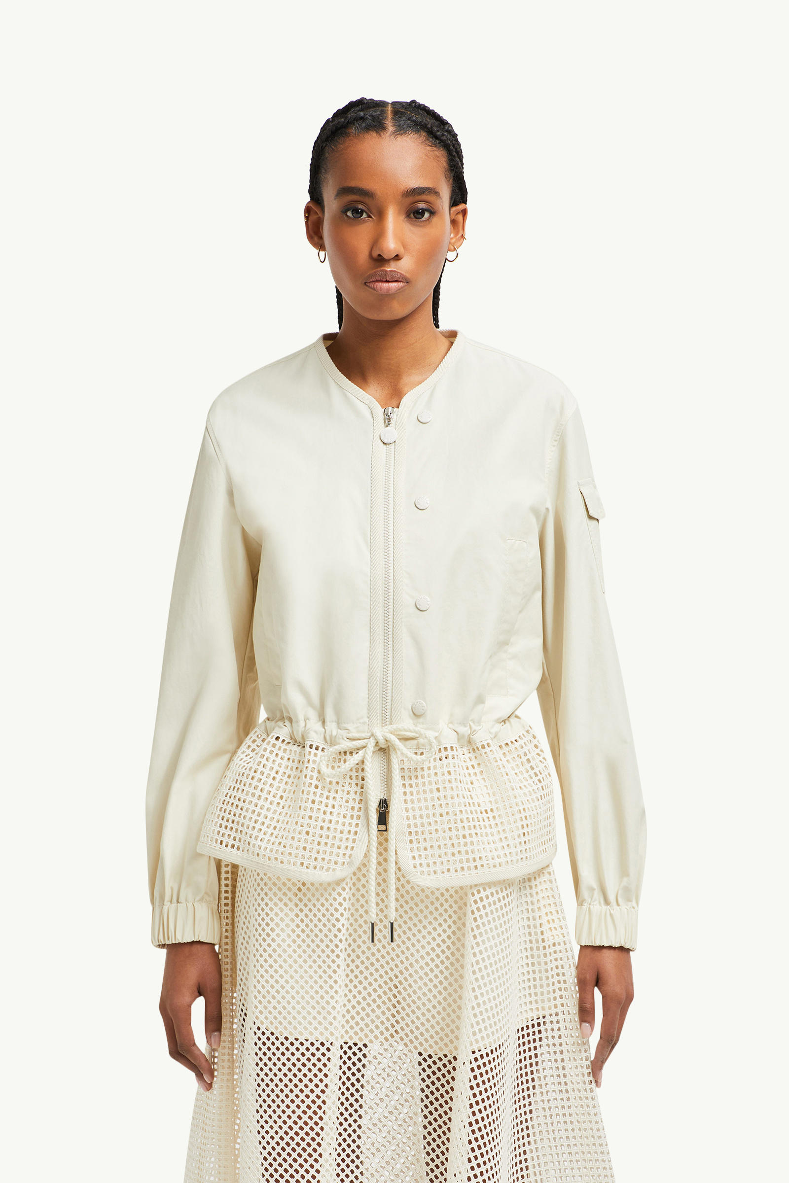 Veste à bordure en broderie anglaise Rochecotte Femmes Blanc Ivoire Moncler 4