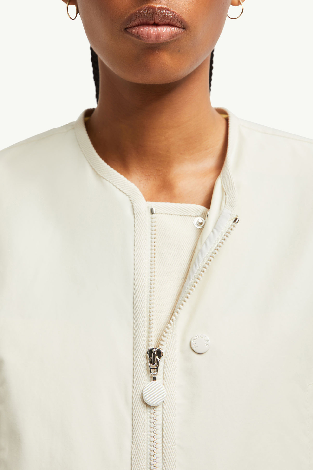 Rochecotte Jacke mit Lochstickerei-Besatz Damen Weiß-Elfenbein Moncler 5