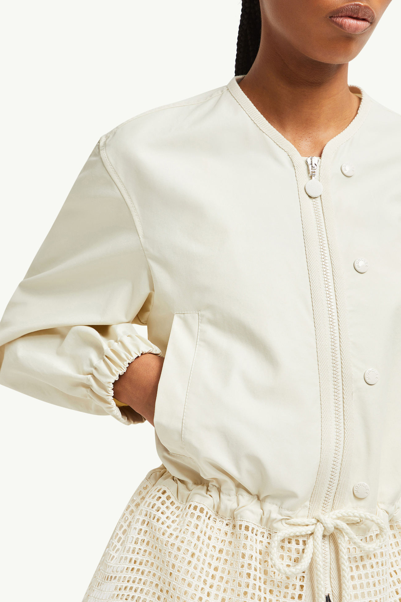 Giacca Rochecotte con orli in pizzo sangallo Donna Bianco Avorio Moncler 6