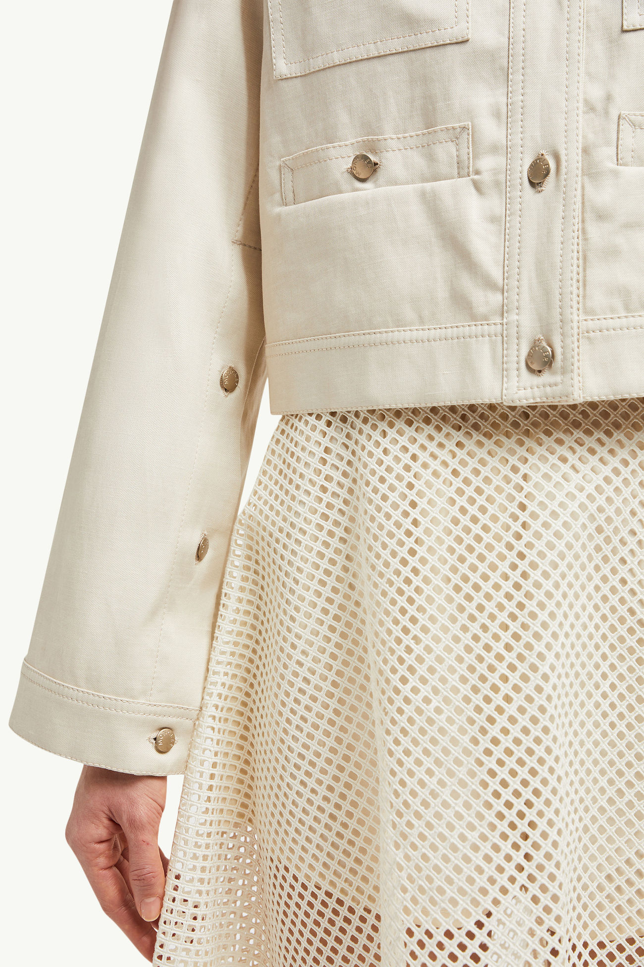 Veste en coton et lin Chatel Femmes Blanc Ivoire Moncler 5