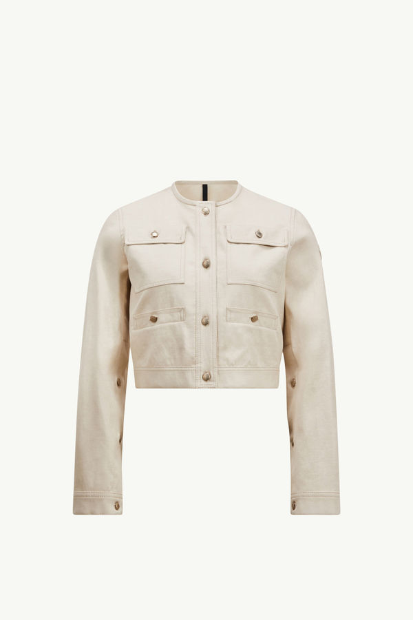 Chatel Cotton & Linen Jacket Women White Ivory Moncler 2