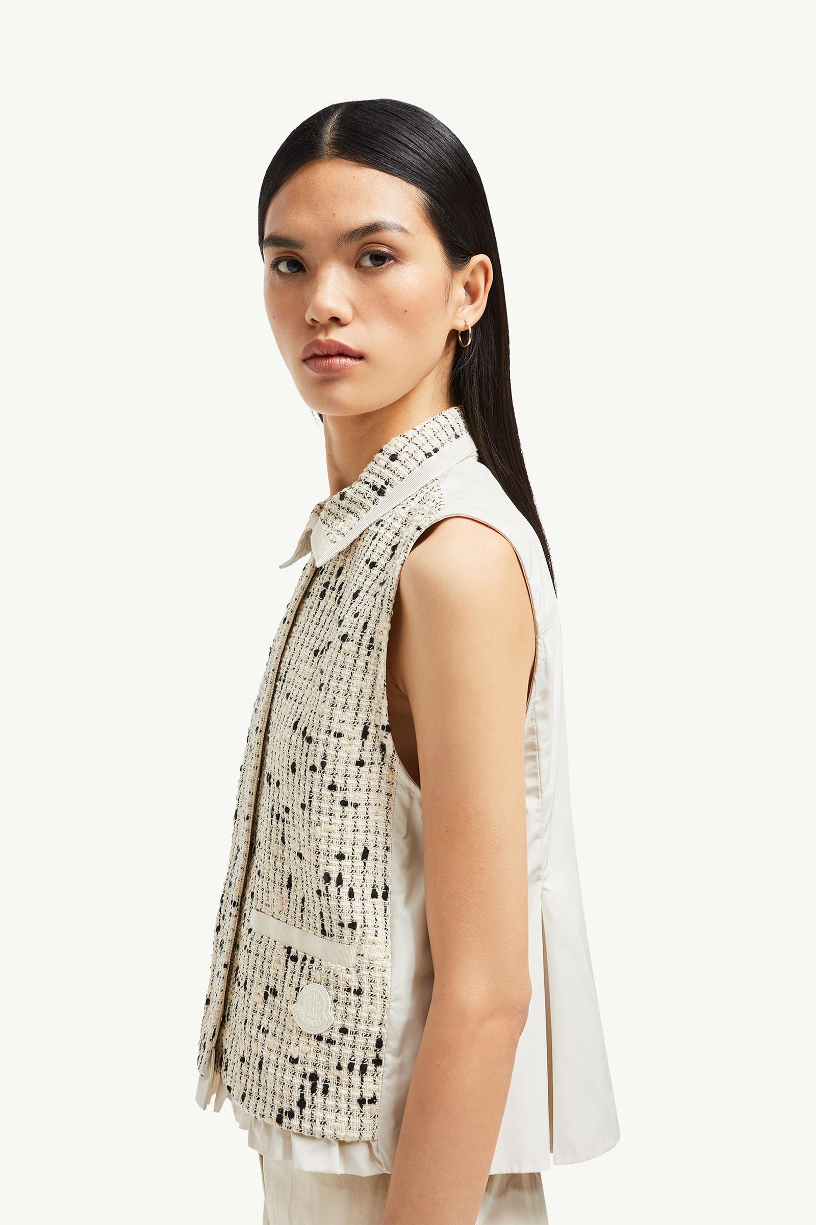 Gilet Verne en tweed Femmes Blanc Ivoire Moncler 1