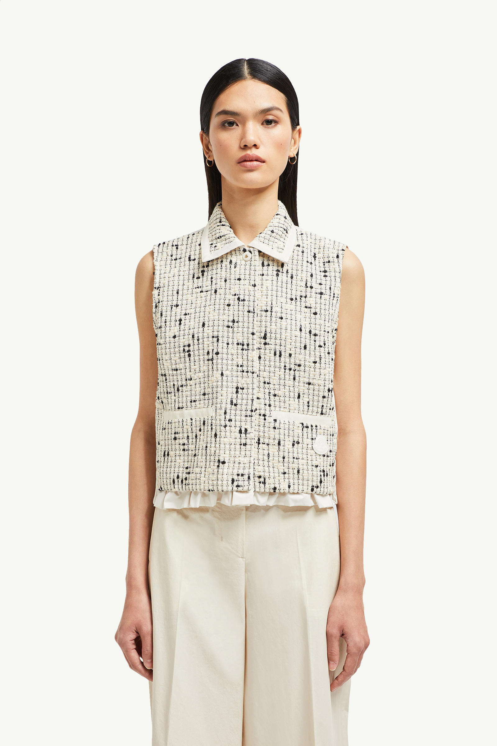 Gilet Verne en tweed Femmes Blanc Ivoire Moncler 3