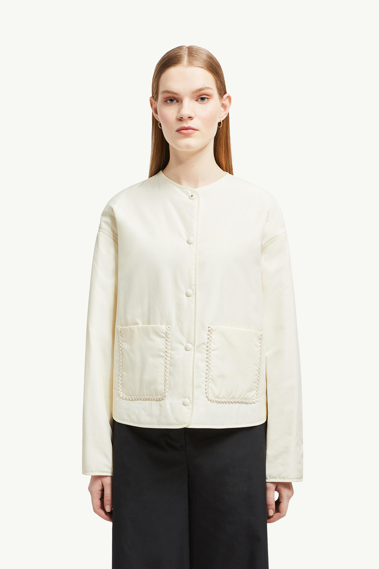Nevers Short Padded Jacket Women White Moncler 3