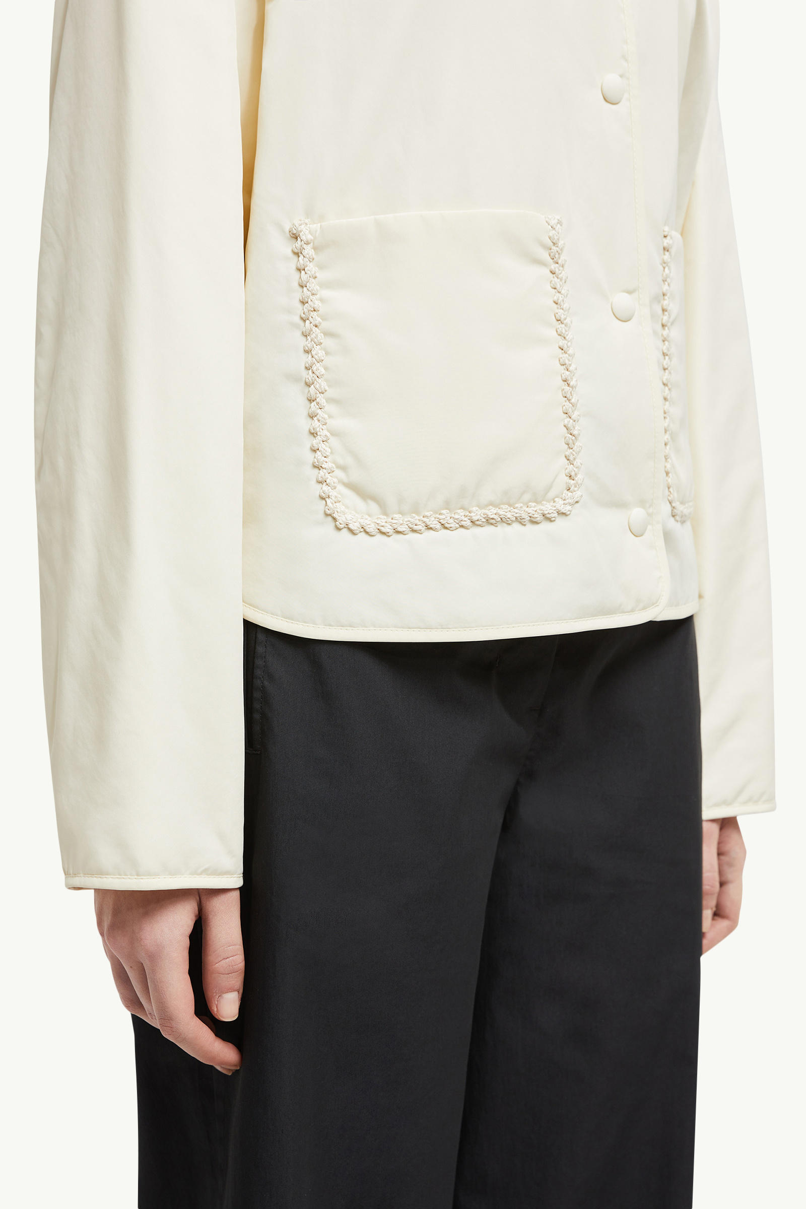 Nevers Short Padded Jacket Women White Moncler 5