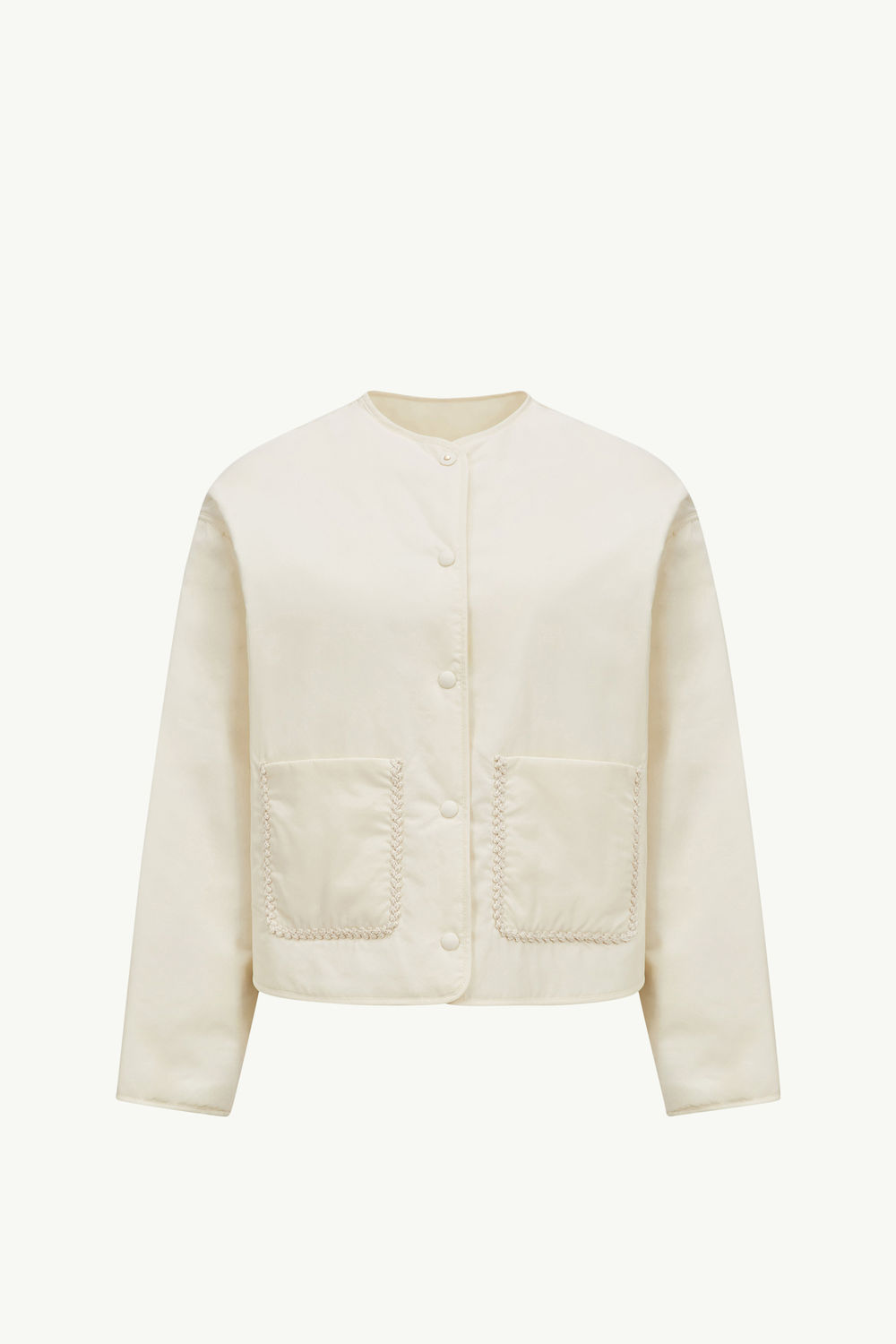 Nevers Short Padded Jacket Women White Moncler 2