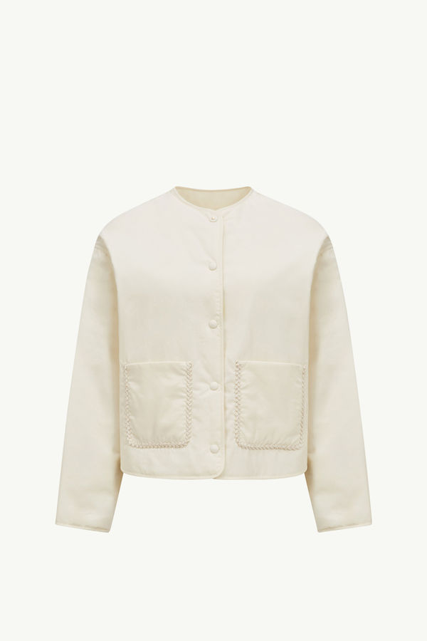 Nevers Short Padded Jacket Women White Moncler 2