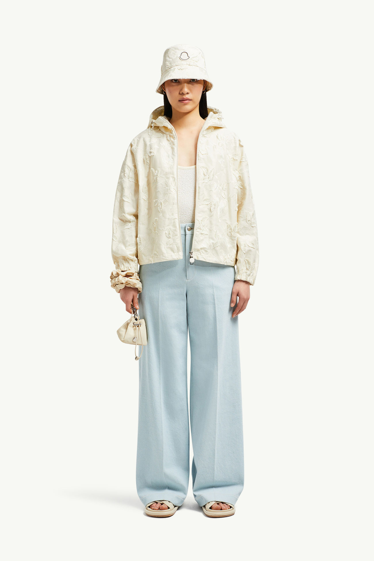 Charmeil Kapuzenjacke Damen Weiß-Elfenbein Moncler 0