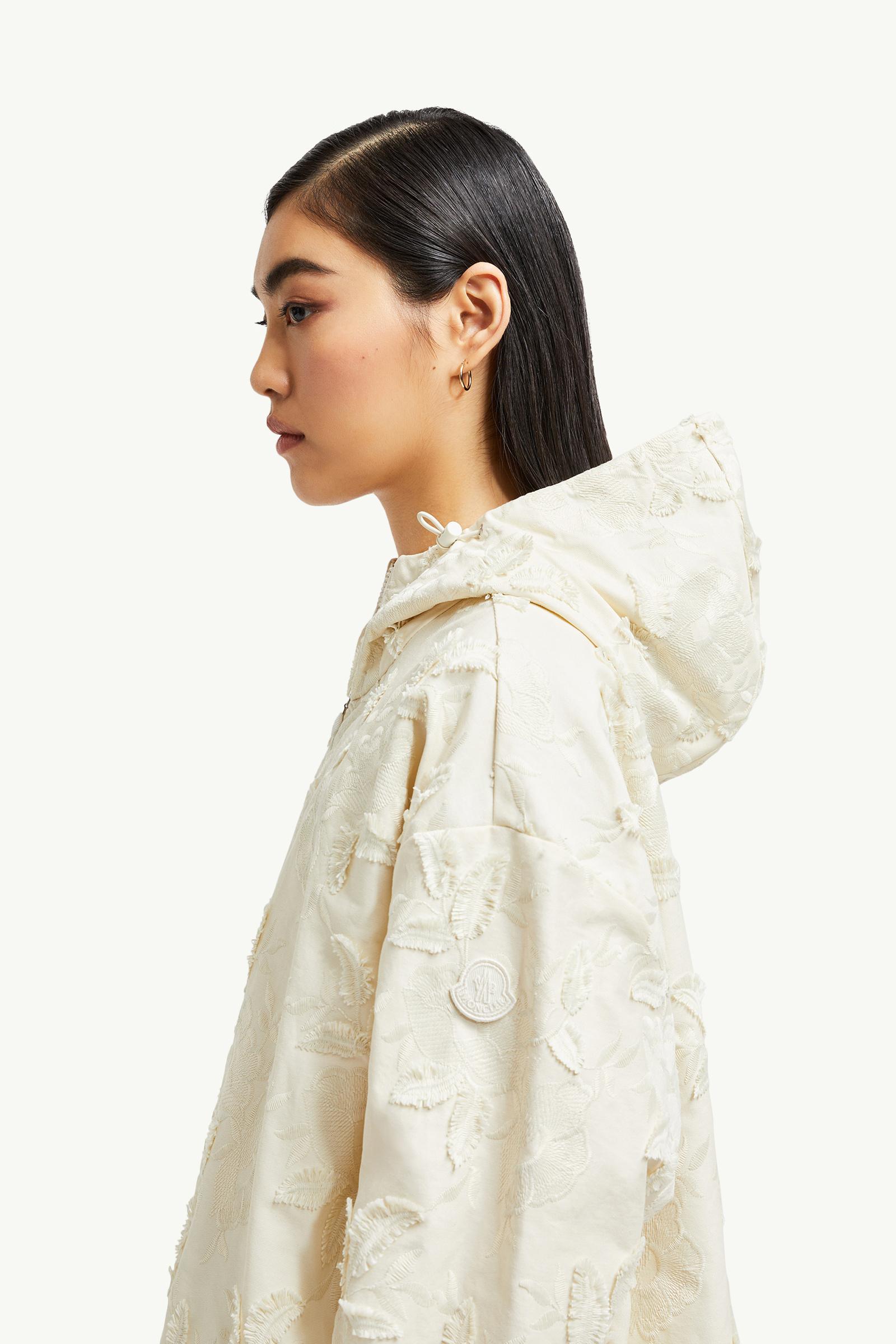 Charmeil Textured Hooded Jacket Women White Ivory Moncler 1