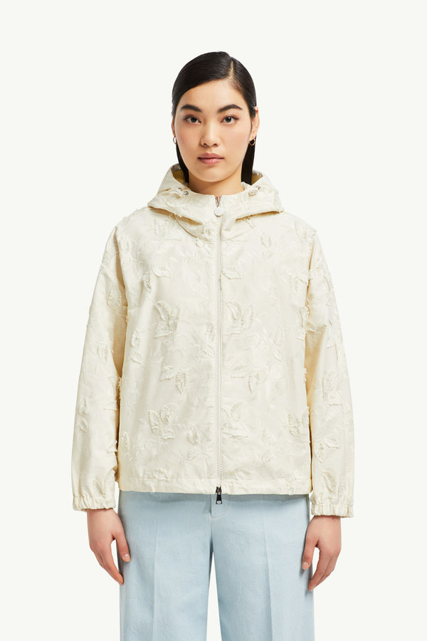 Charmeil Textured Hooded Jacket Women White Ivory Moncler 3