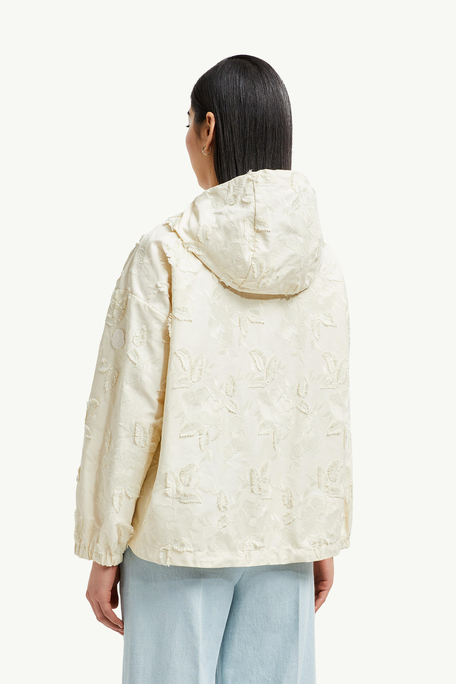 Charmeil Textured Hooded Jacket Women White Ivory Moncler 4
