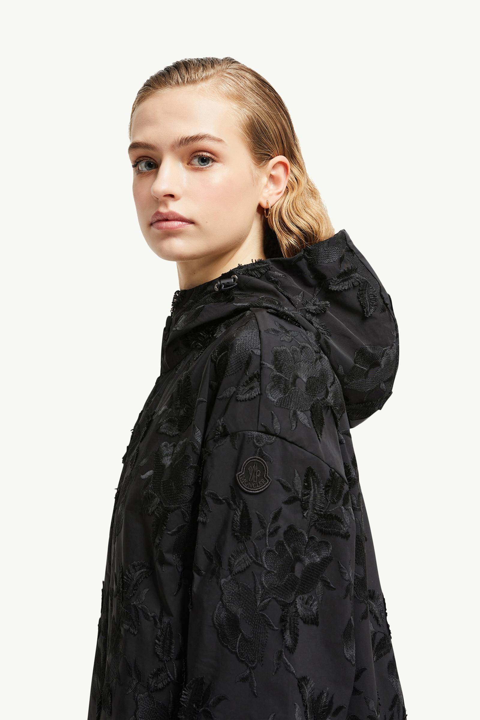 Charmeil Textured Hooded Jacket Women Black Moncler 1