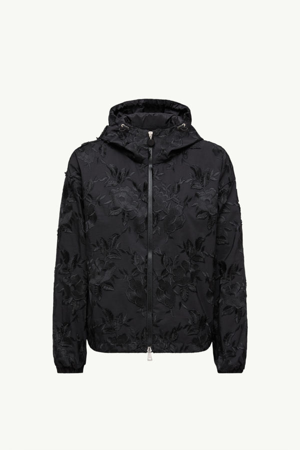 Charmeil Textured Hooded Jacket Women Black Moncler 2