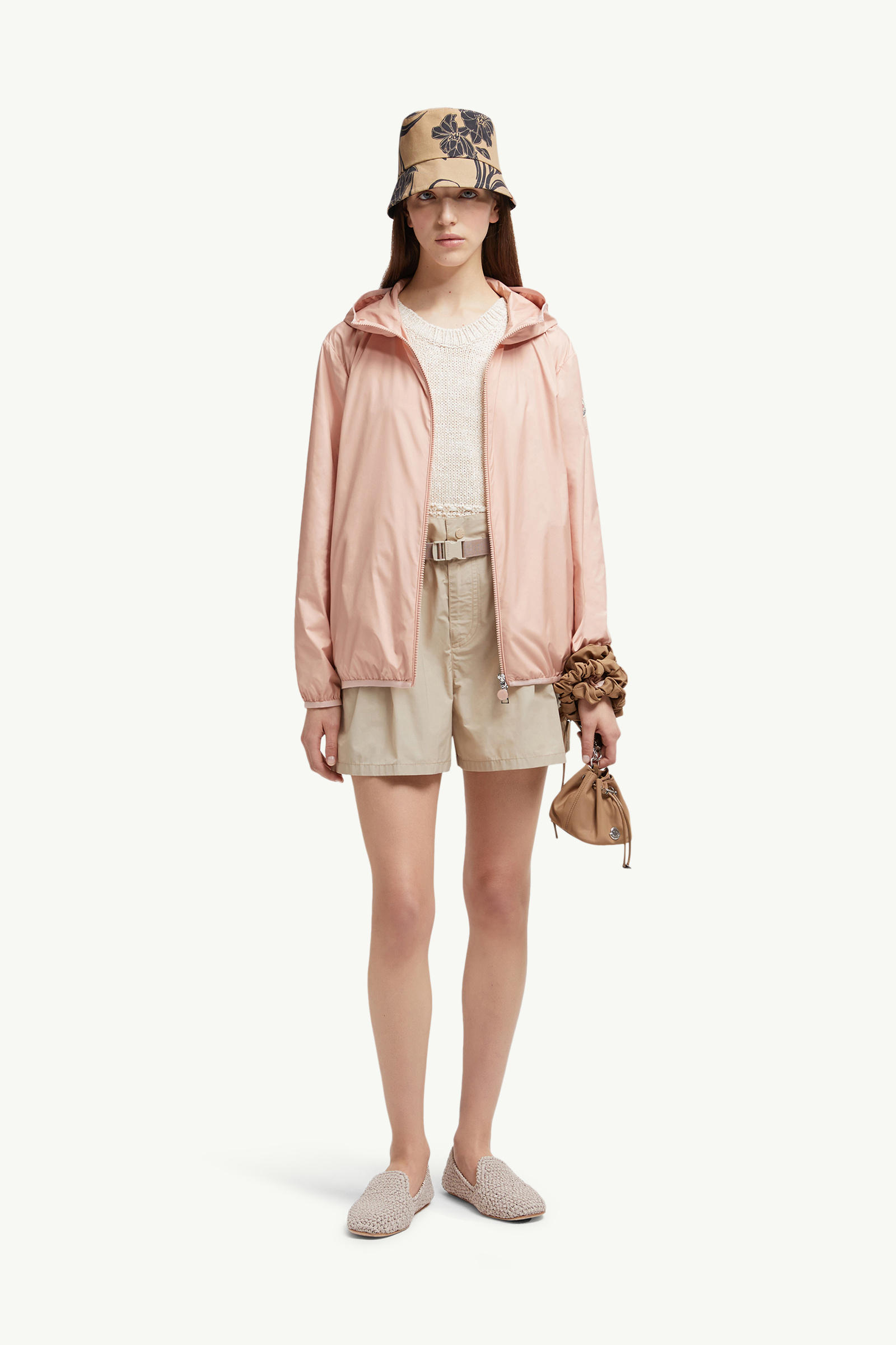 Fegeo Hooded Windbreaker Women Pink Moncler 0