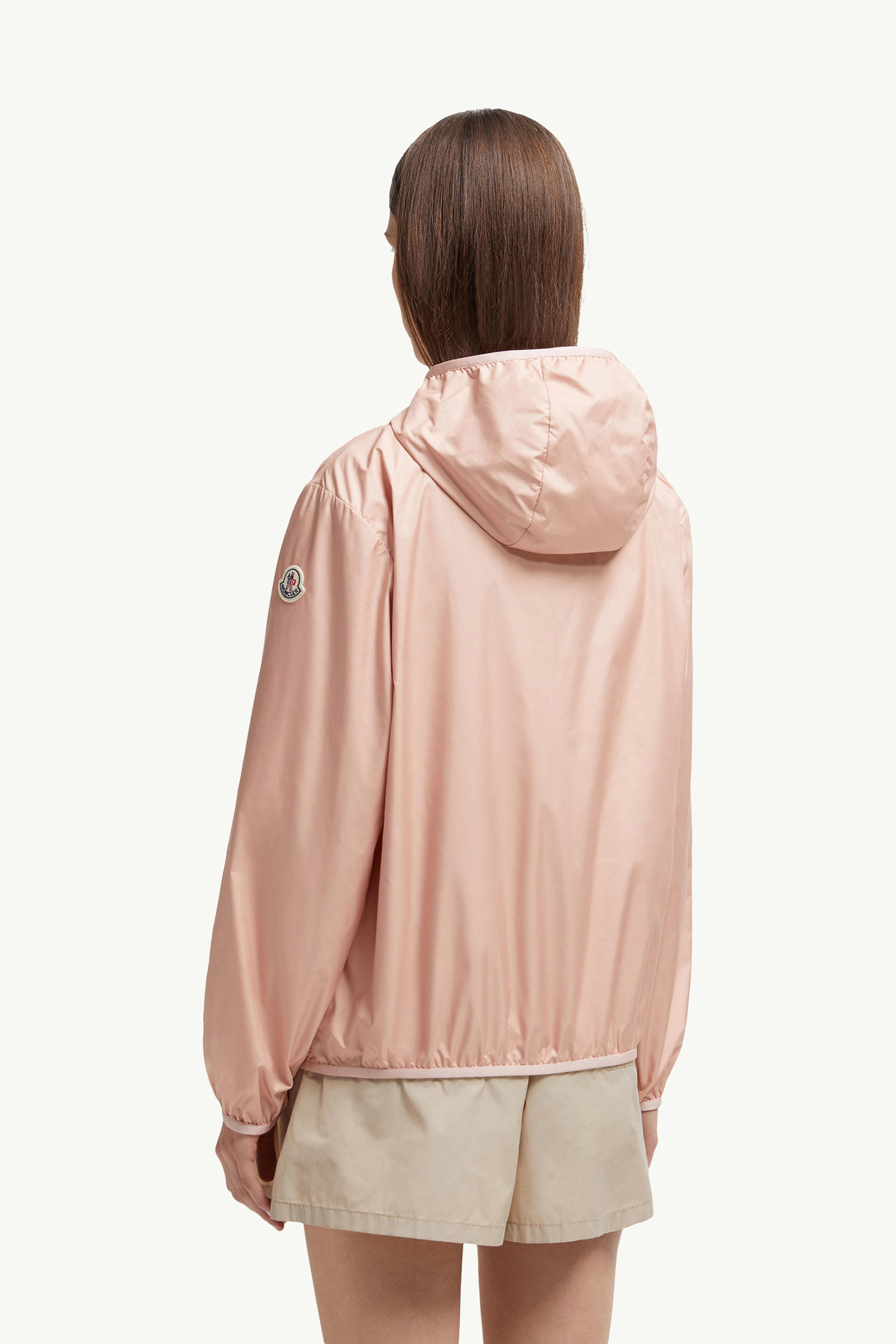 Fegeo Hooded Windbreaker Women Pink Moncler 4