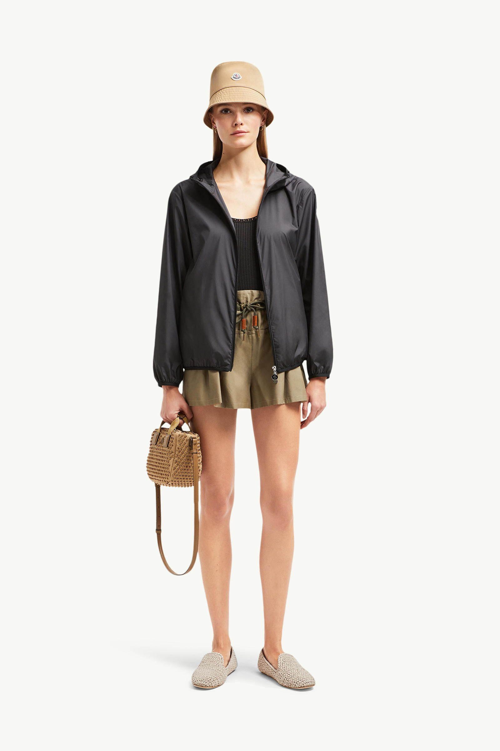 Fegeo Hooded Windbreaker Women Black Moncler 0