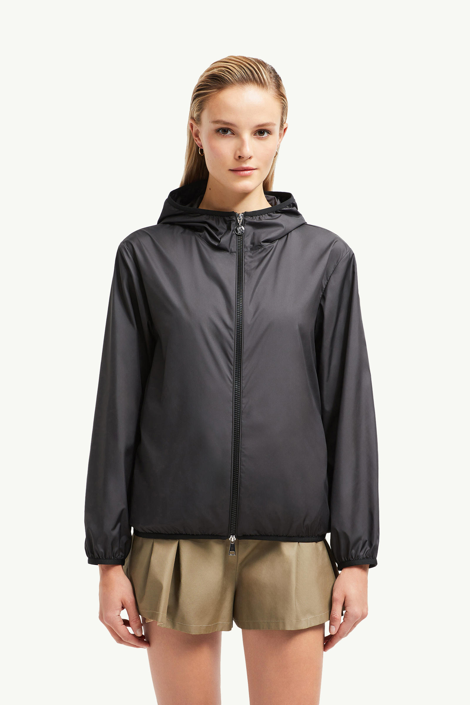 Fegeo Hooded Windbreaker Women Black Moncler 3