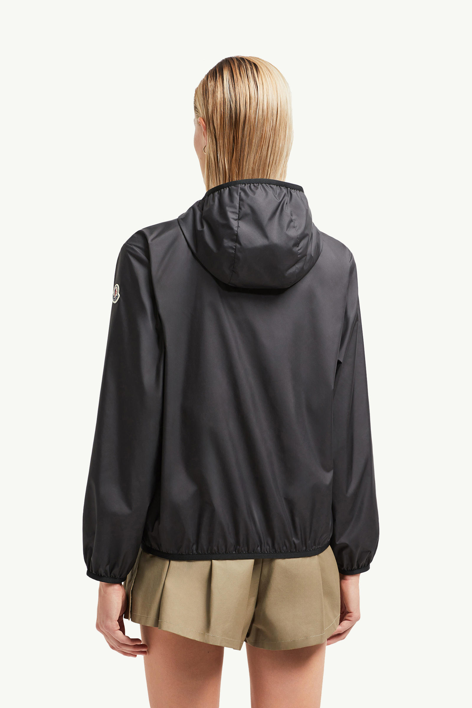 Fegeo Hooded Windbreaker Women Black Moncler 4