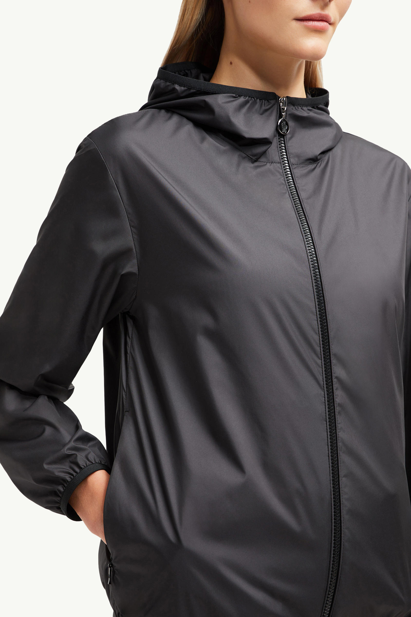 Fegeo Hooded Windbreaker Women Black Moncler 5