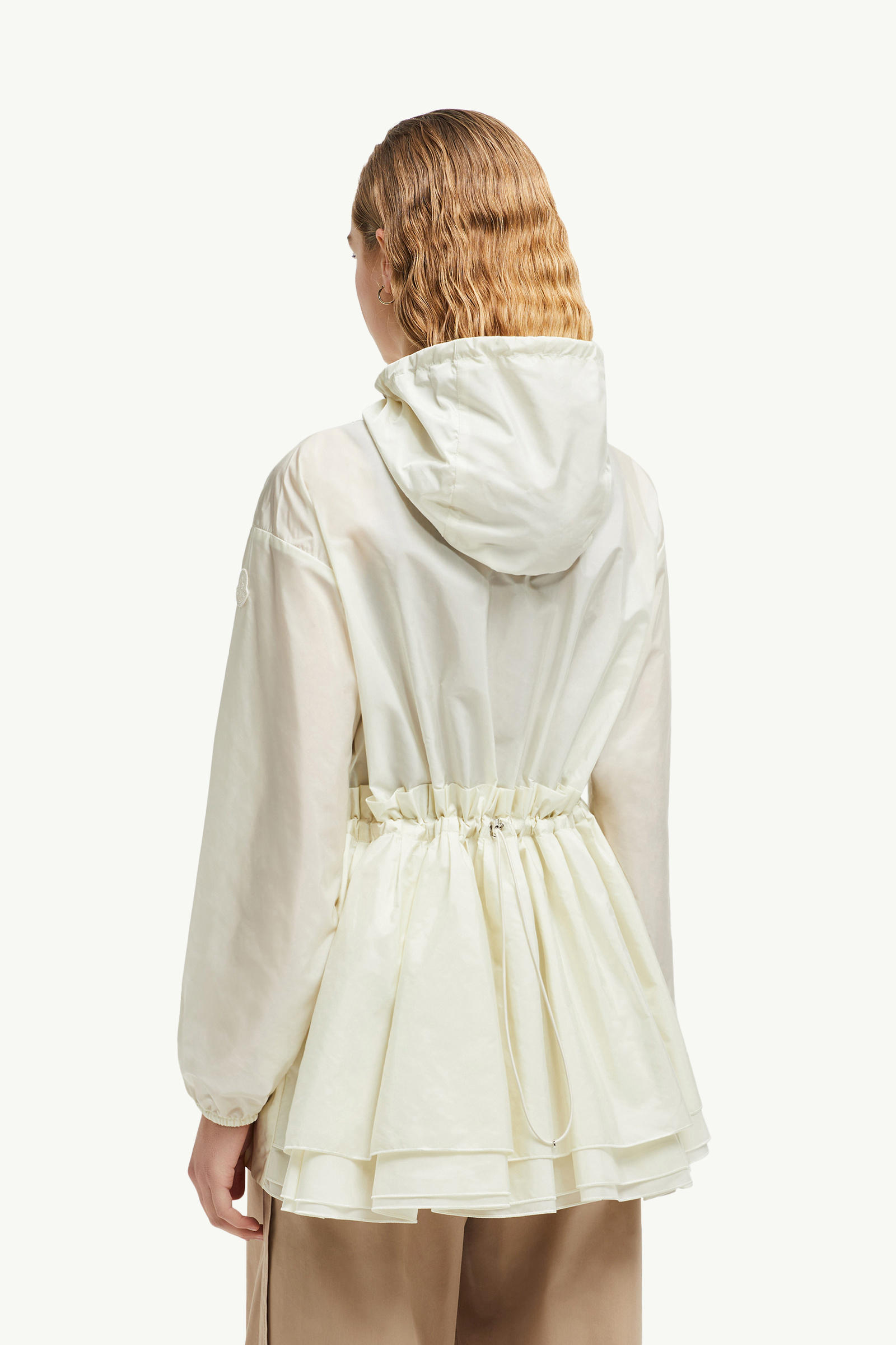 Wete Hooded Jacket Women White Moncler 4