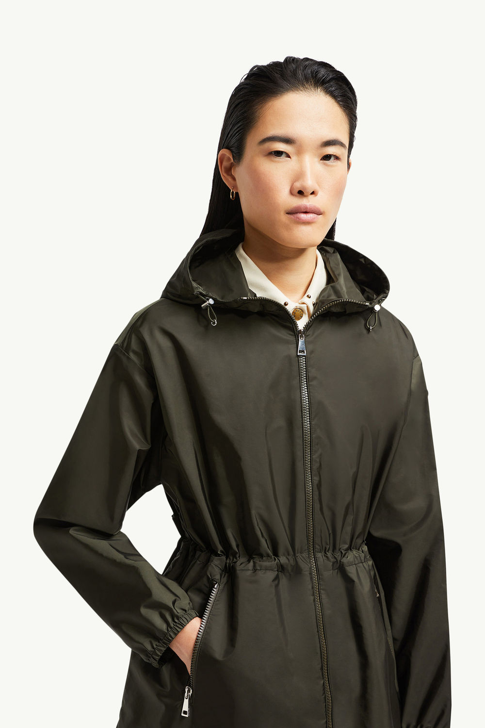 Wete Hooded Jacket Women Dark Green Moncler 5