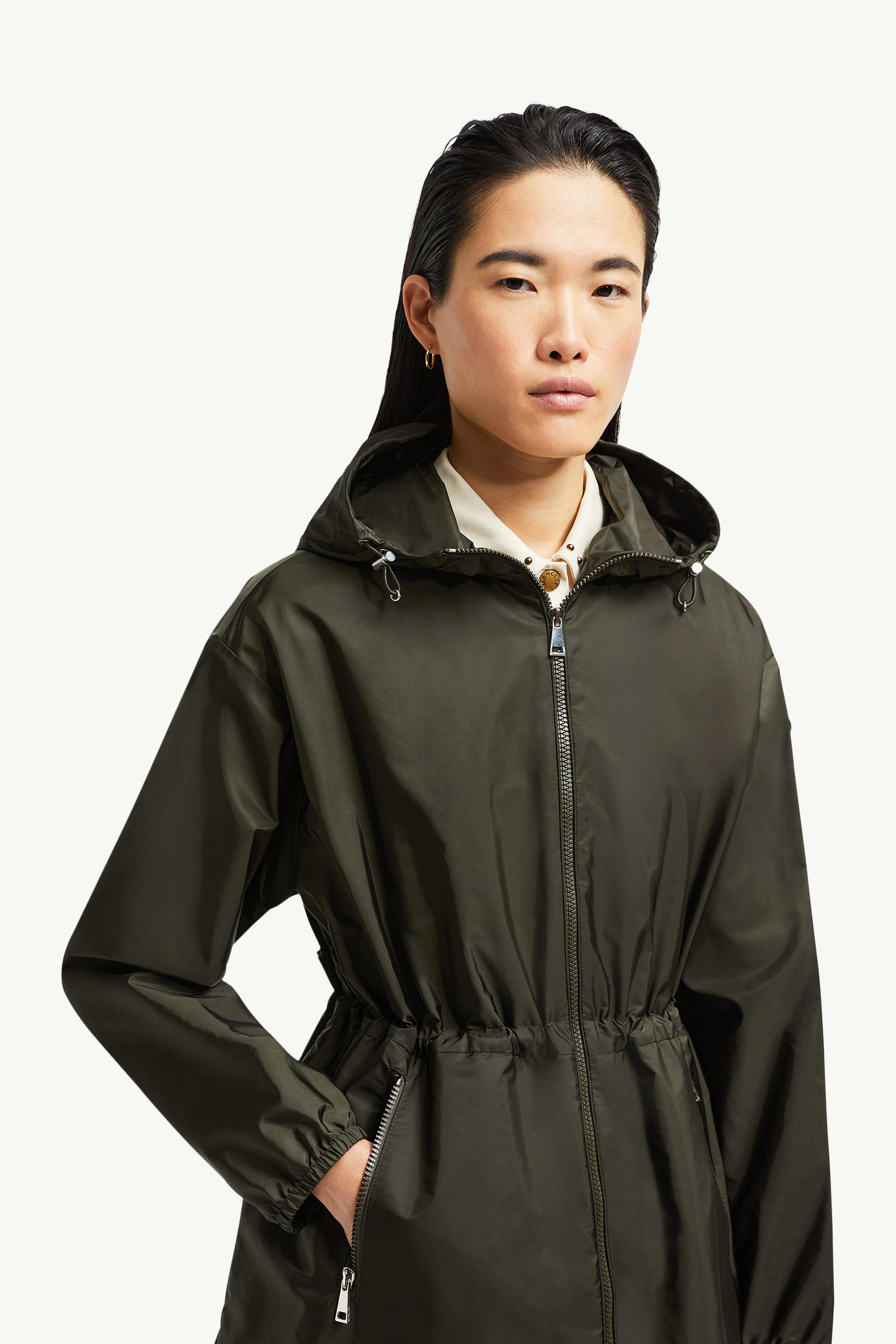 Wete Hooded Jacket Women Dark Green Moncler 5