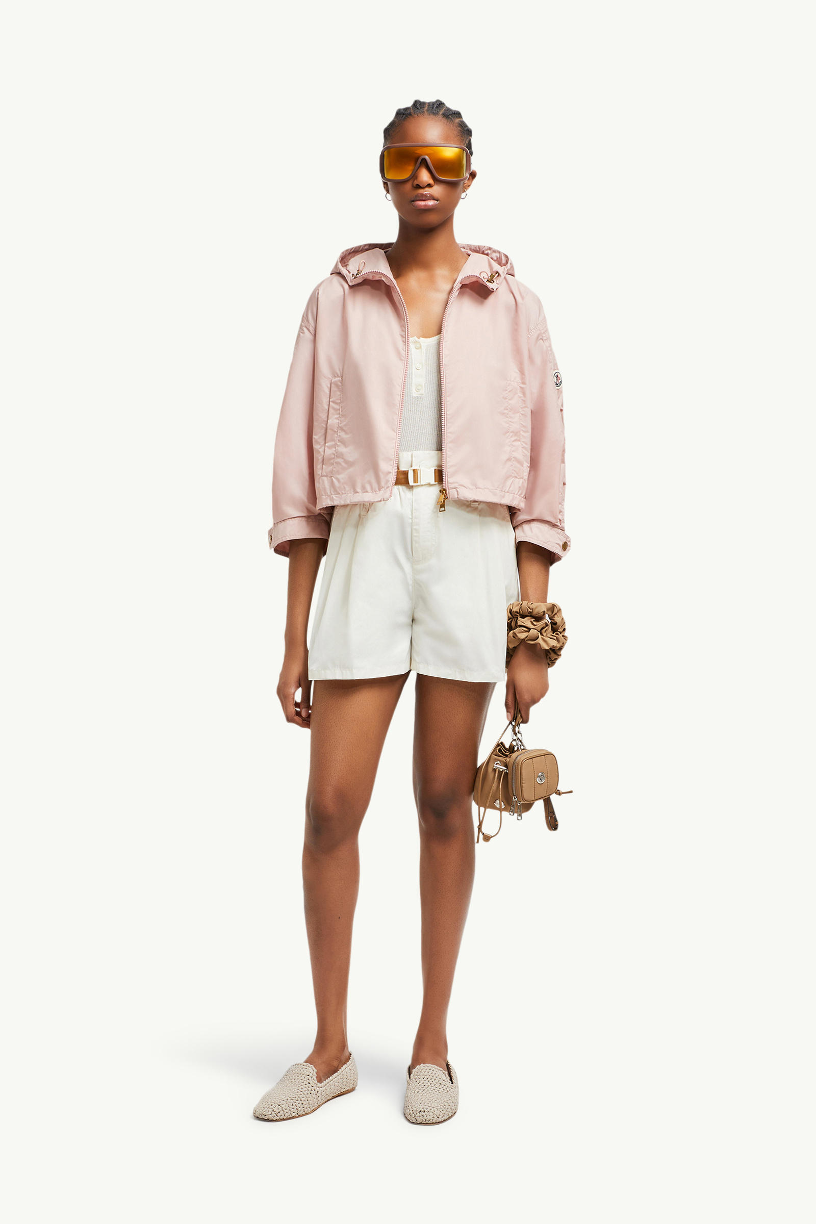 Giacca impermeabile con cappuccio Vizille Donna Rosa Moncler 0