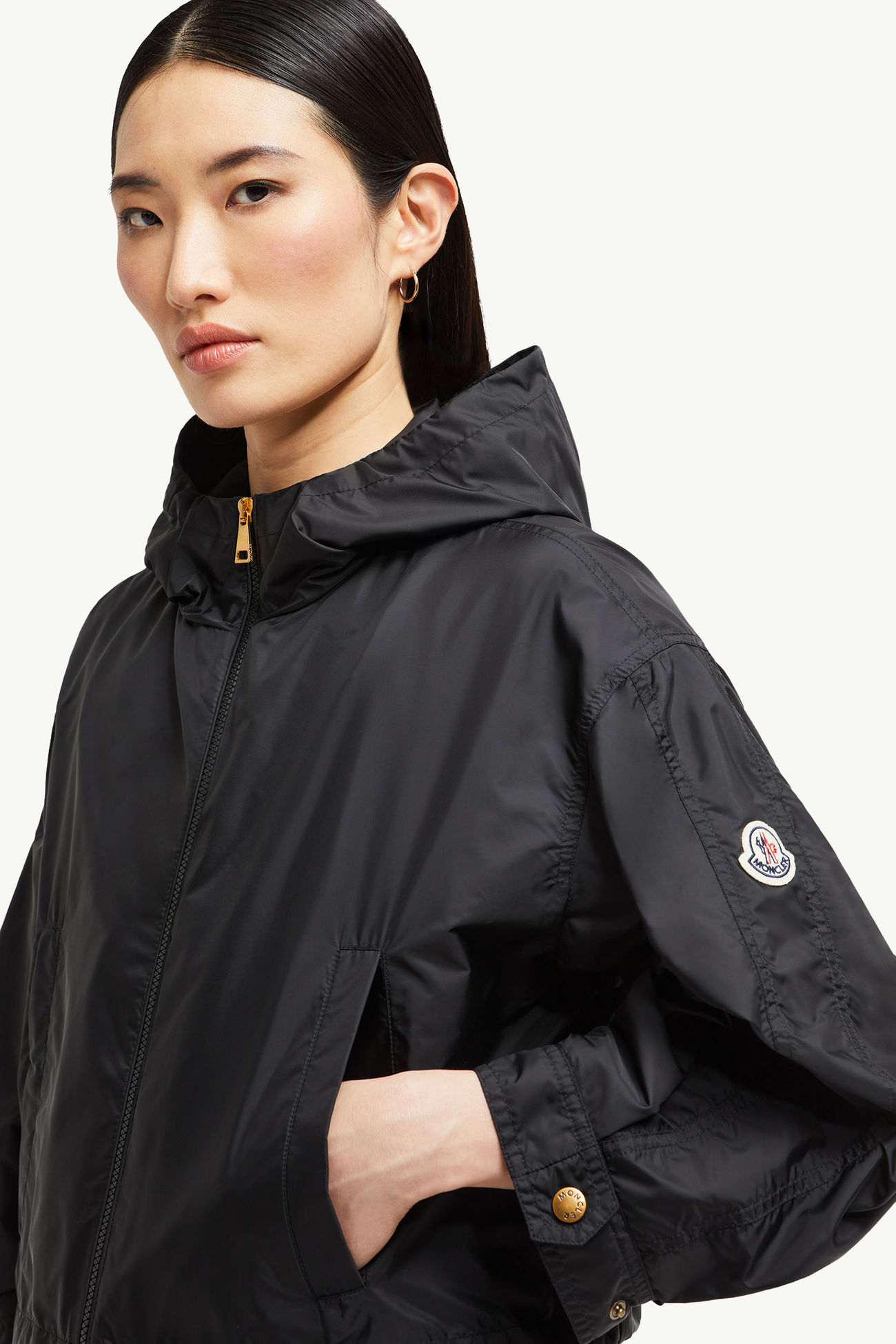 Vizille 후드 레인 재킷 여성 블랙 Moncler 6