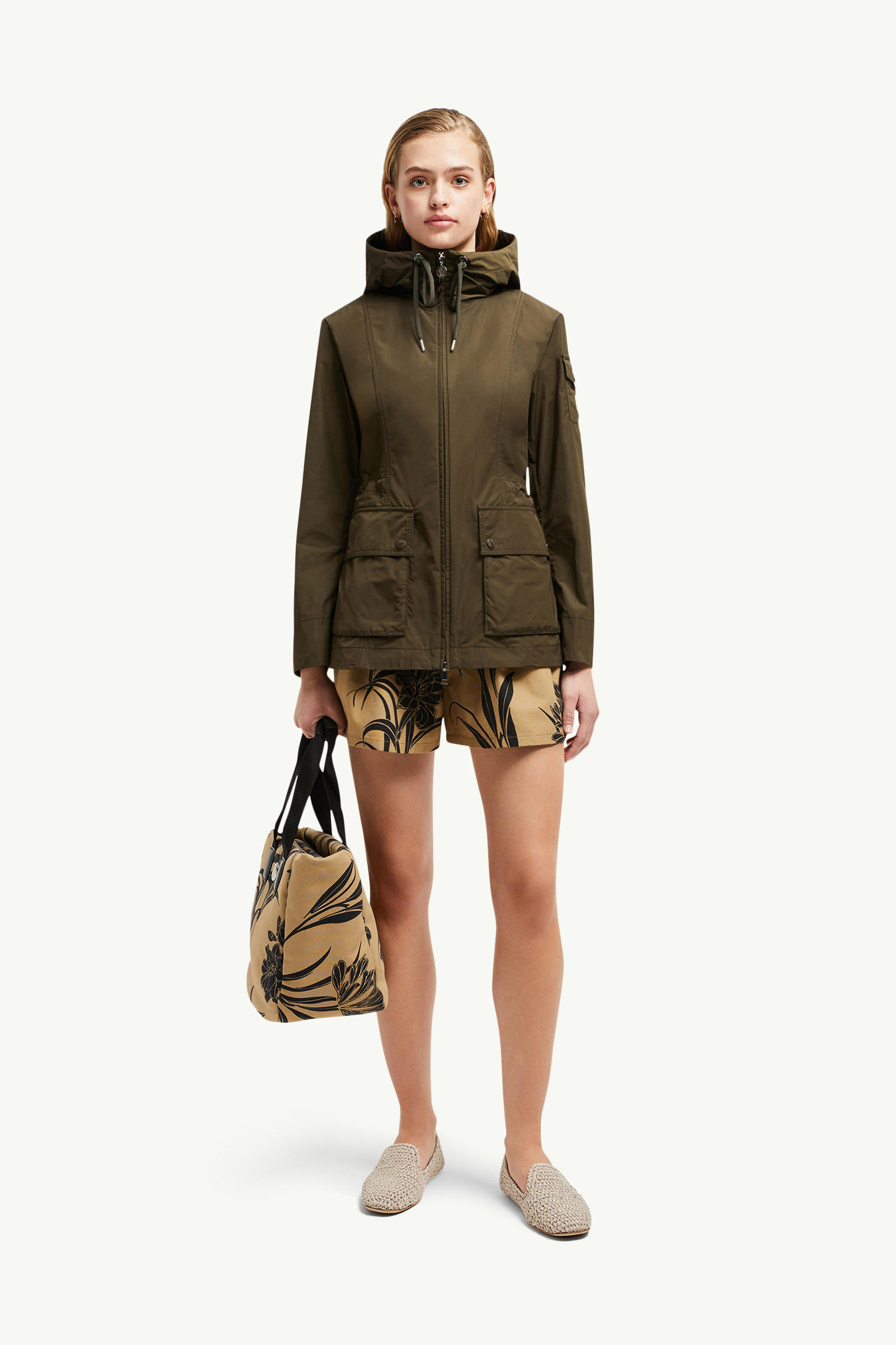 Leandro Hooded Parka Jacket Women Dark Green Moncler 0