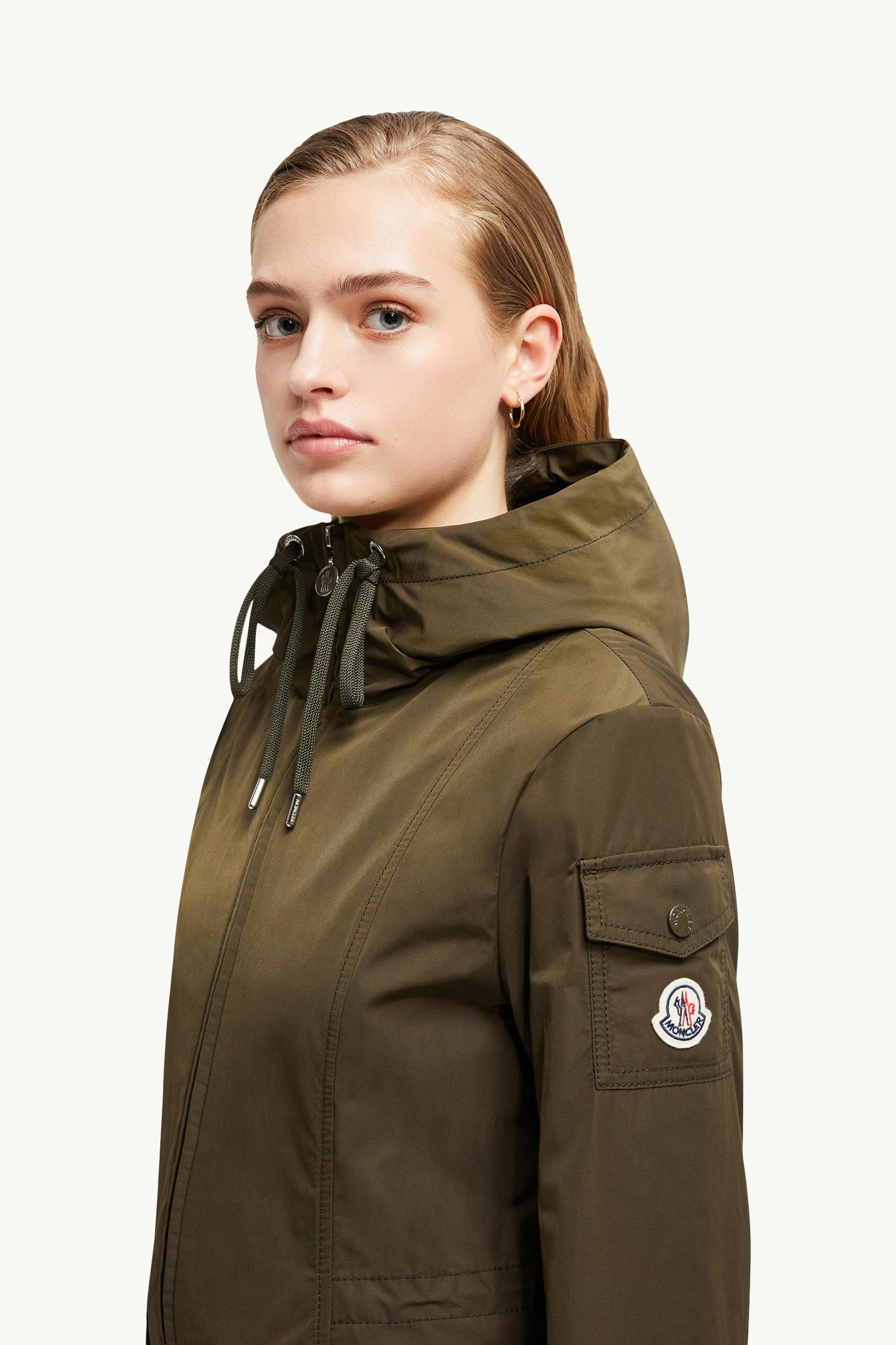 Leandro Hooded Parka Jacket Women Dark Green Moncler 1