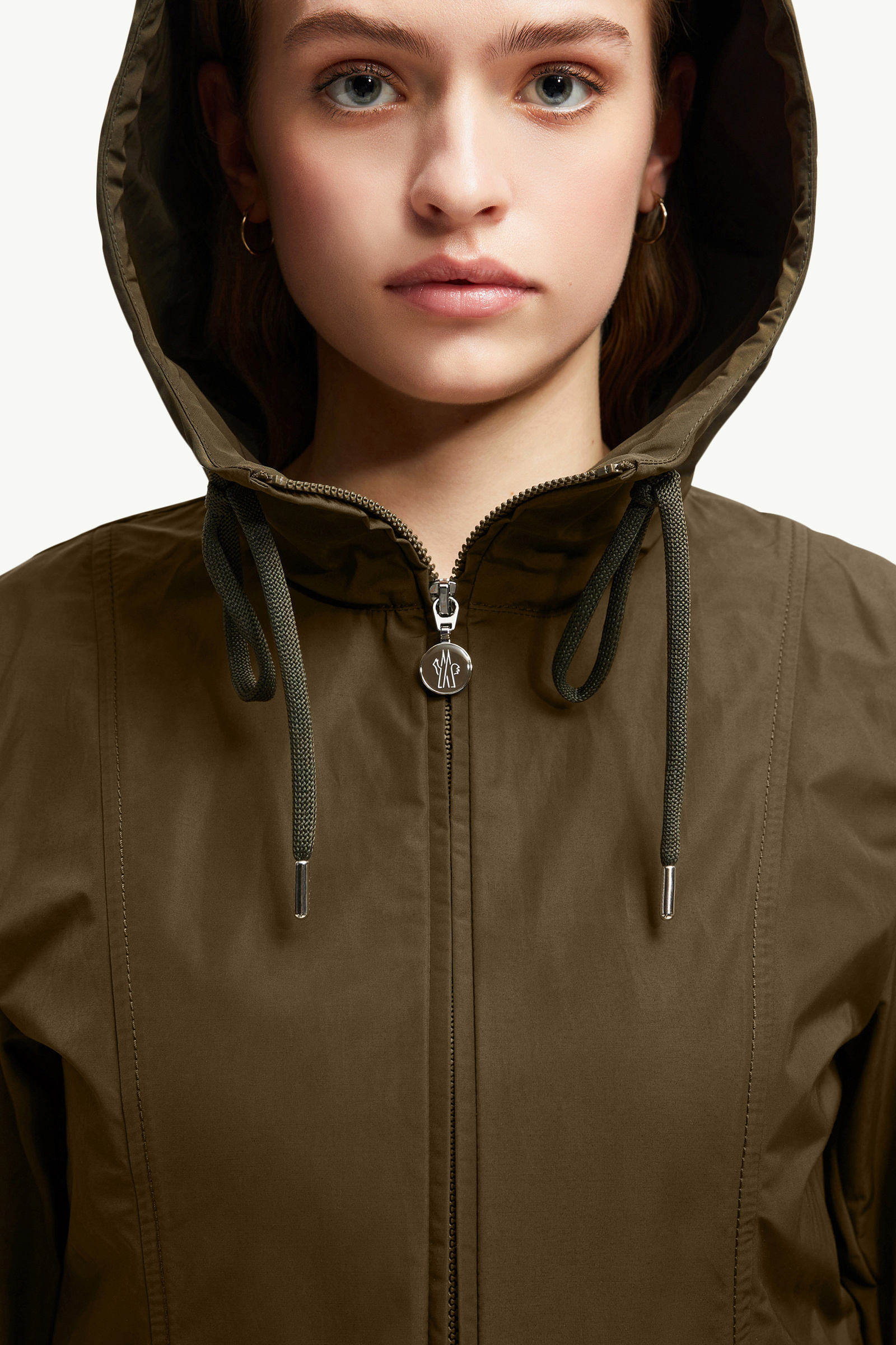 Leandro Hooded Parka Jacket Women Dark Green Moncler 5