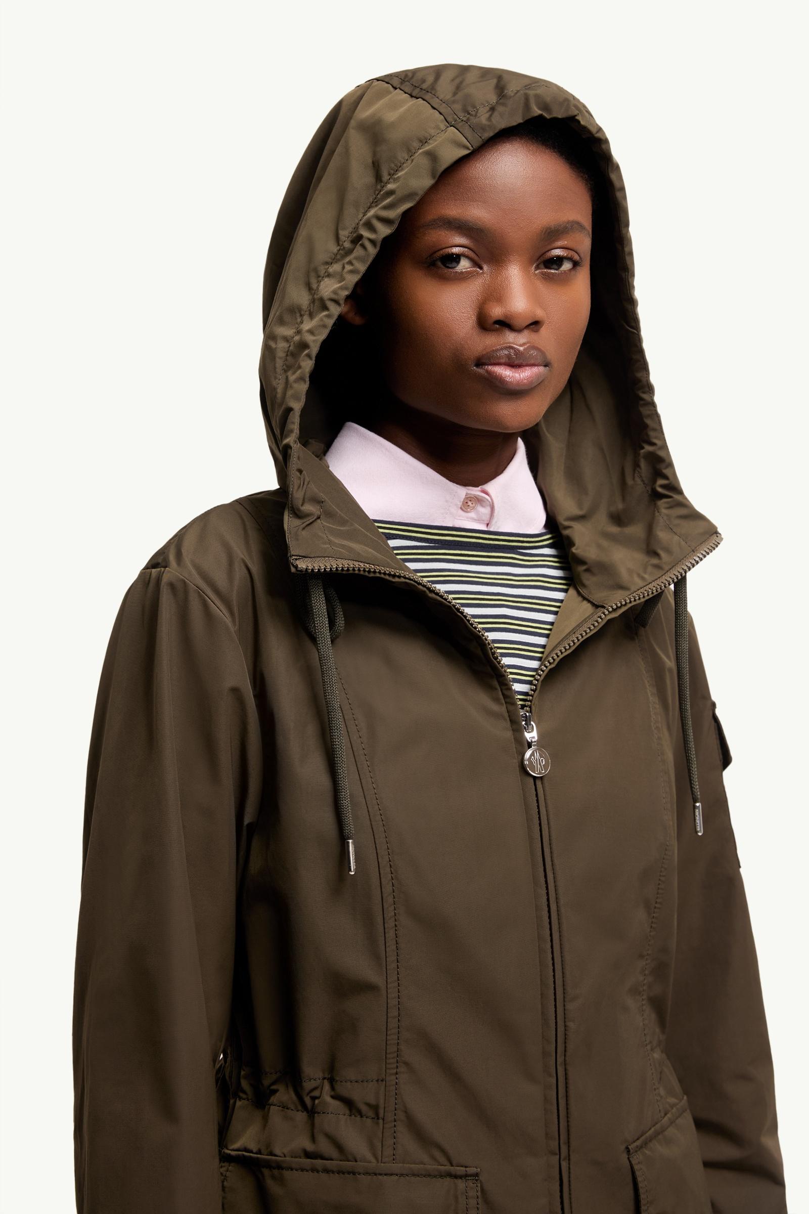 モンクレール OLIVIA.！ Olive Green Leandro Hooded Parka Jacket - Long Jackets & Parka for