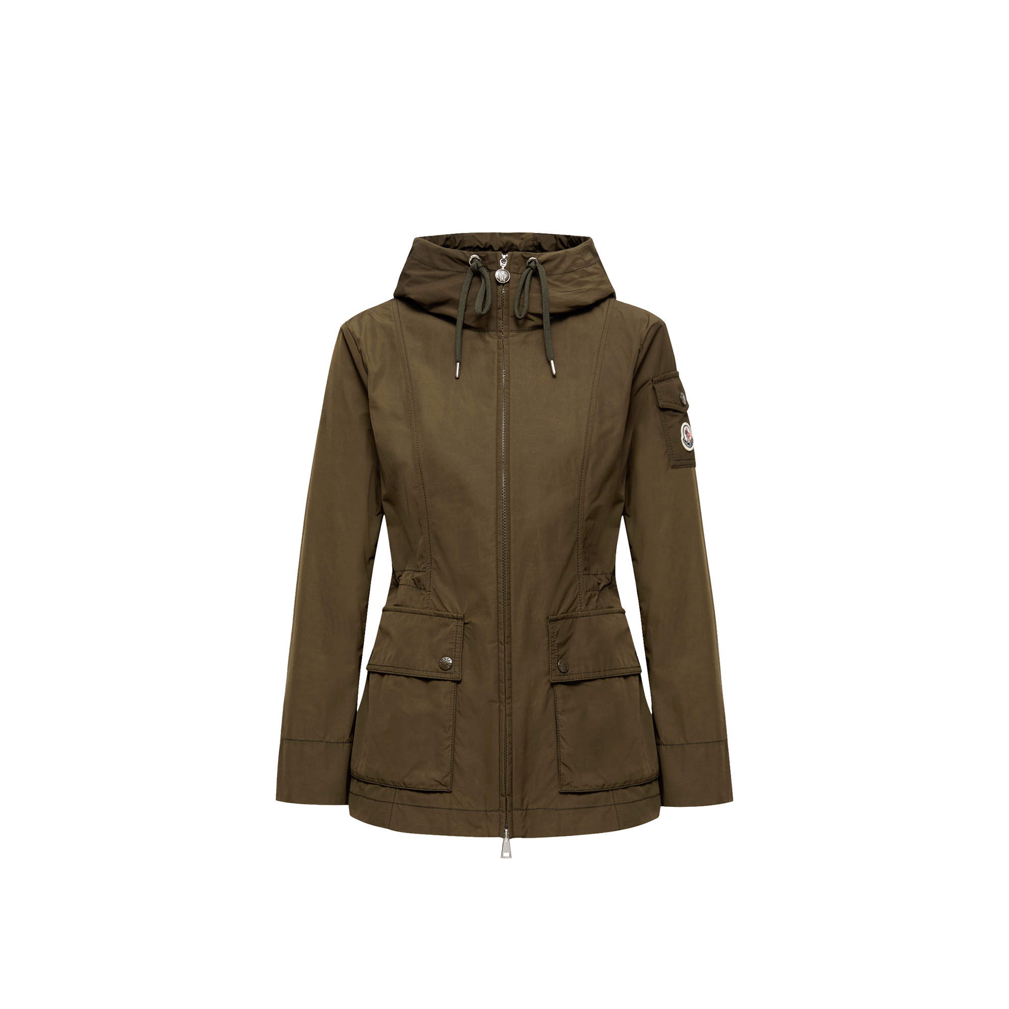 Moncler   Leandro Hooded Parka Jacket for Women in Green, Size: 14