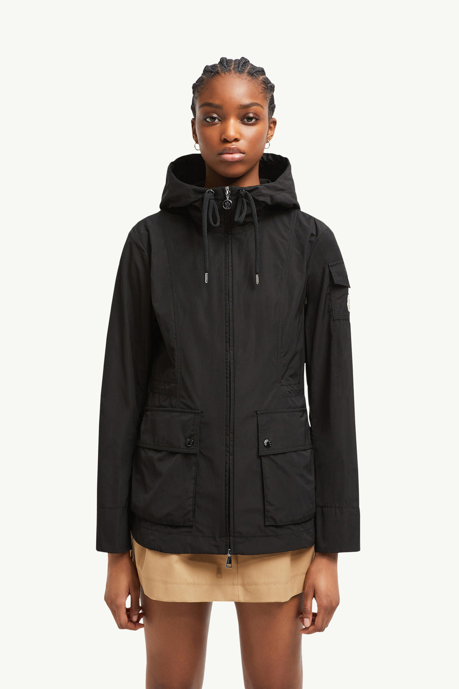 Leandro Hooded Parka Jacket Women Black Moncler 3