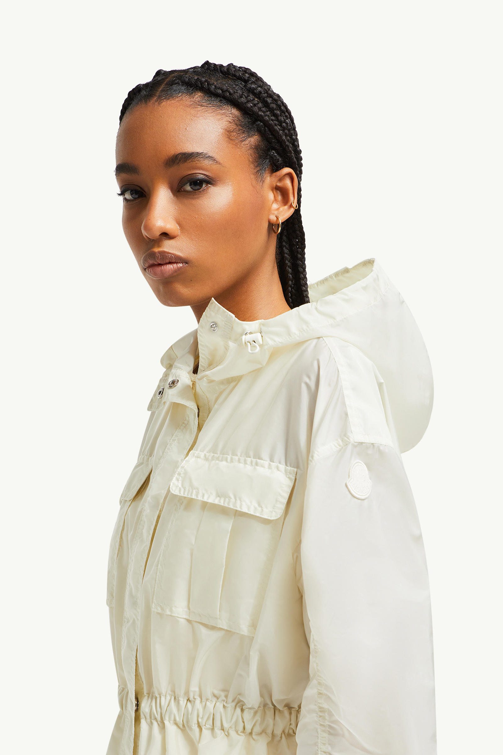 Curton連帽荷葉邊外套 女士 白色 Moncler 1