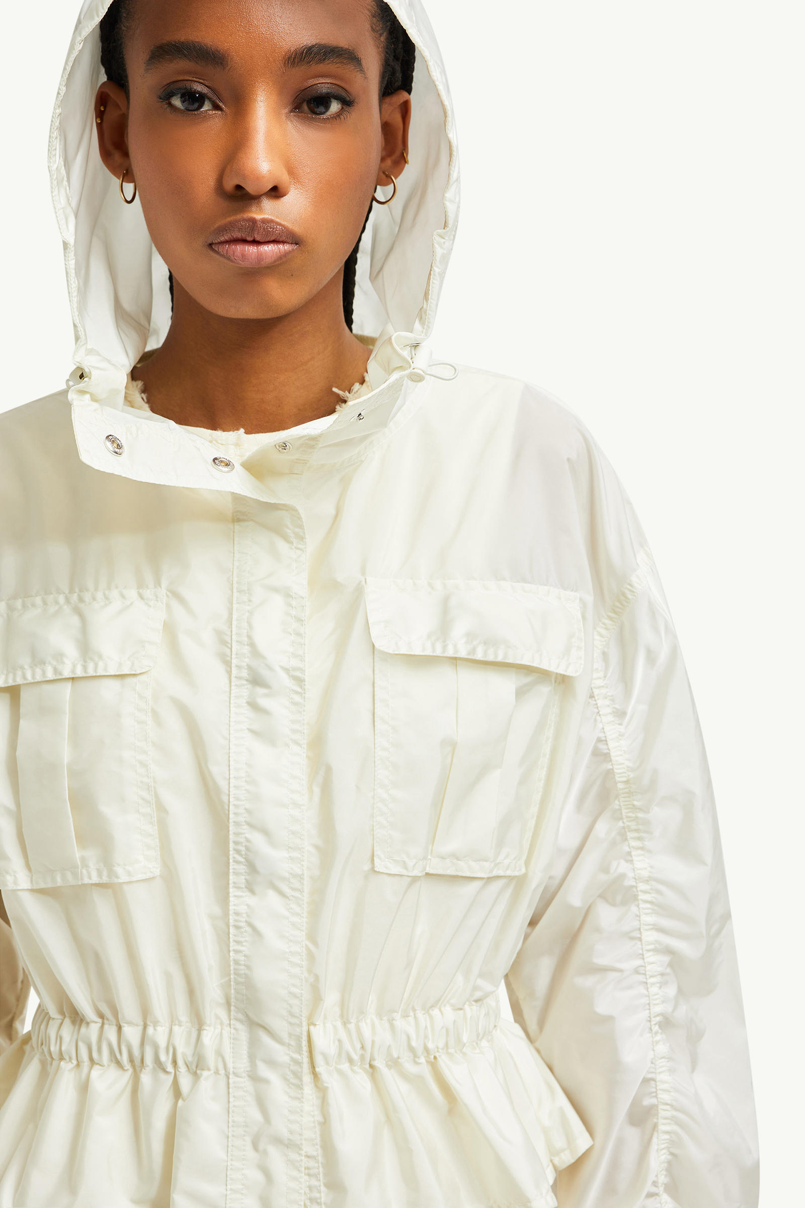 Curton連帽荷葉邊外套 女士 白色 Moncler 5