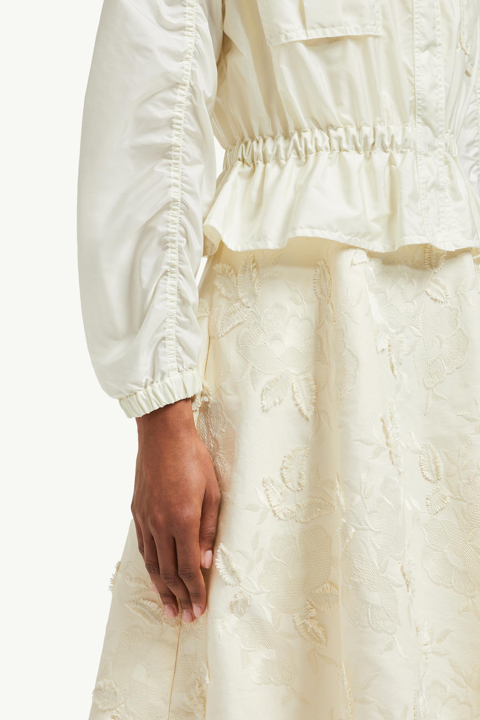 White Curton Hooded Peplum Jacket - Windbreakers & Raincoats