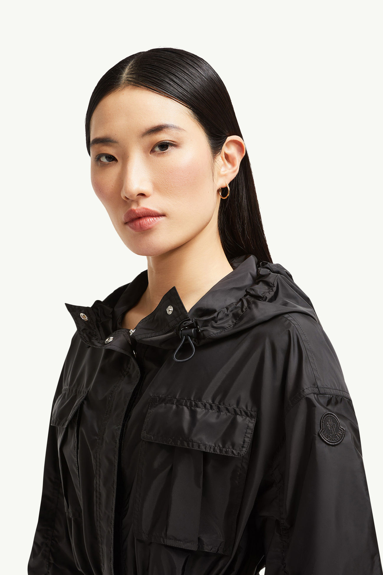 Curton 후드 페플럼 재킷 여성 블랙 Moncler 1